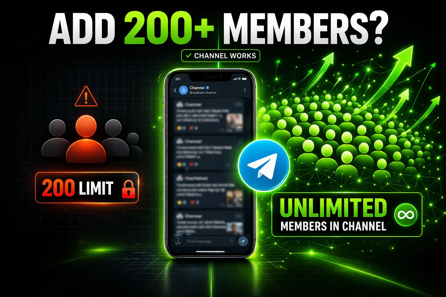 How can I Add More than 200 Members in Telegram channel
