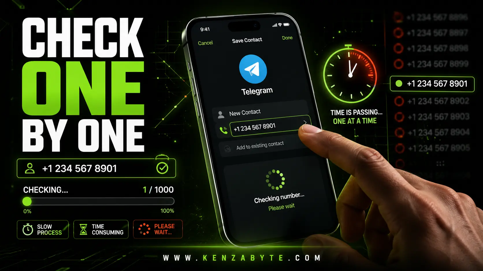 Free manual way to check if a phone number has Telegram using contact sync method