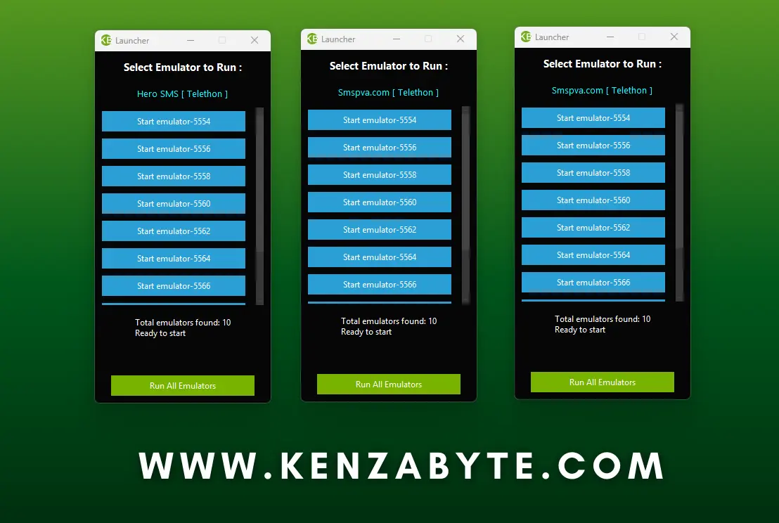 Telegram account creator launcher control panel window settings for launching  setup configurations