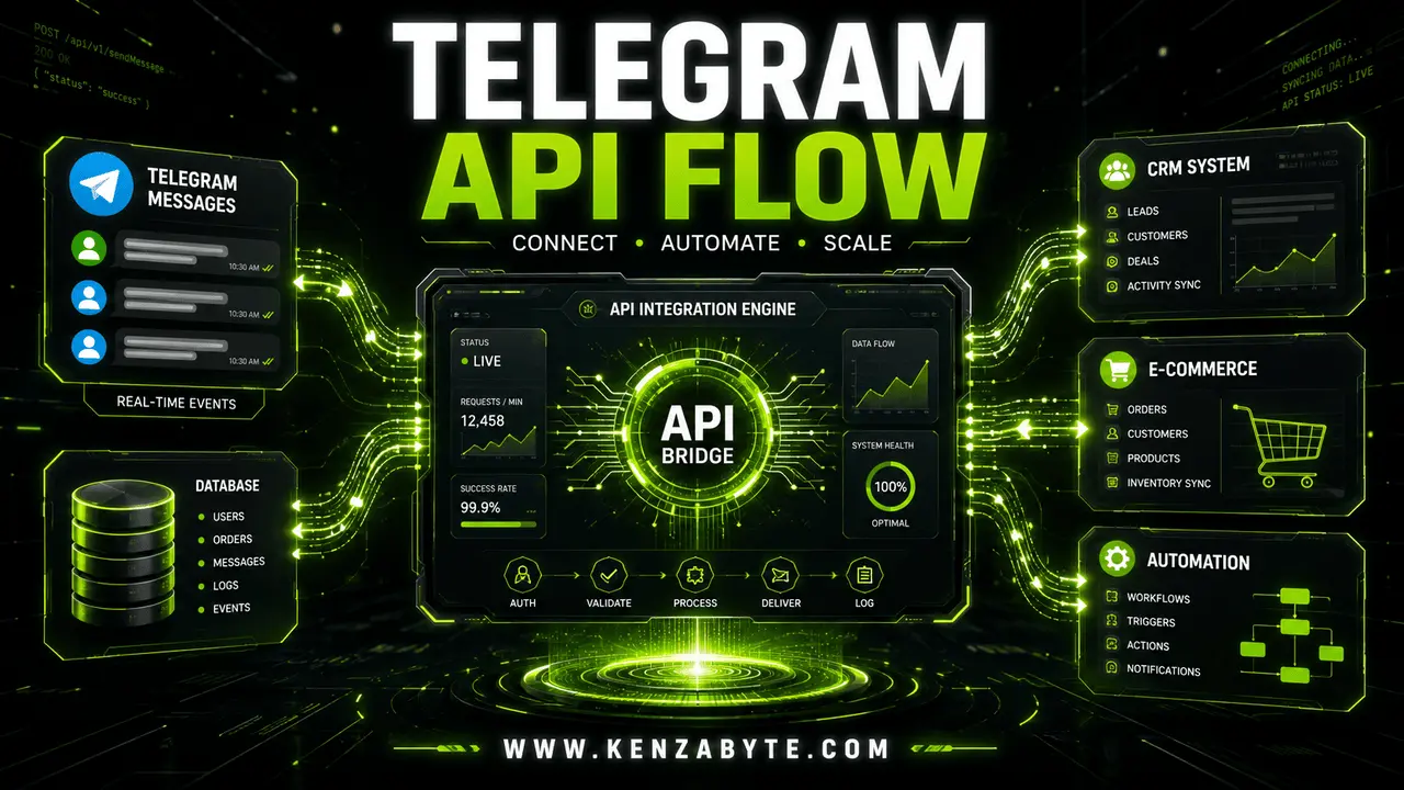 Telegram API integration connecting business systems with CRM