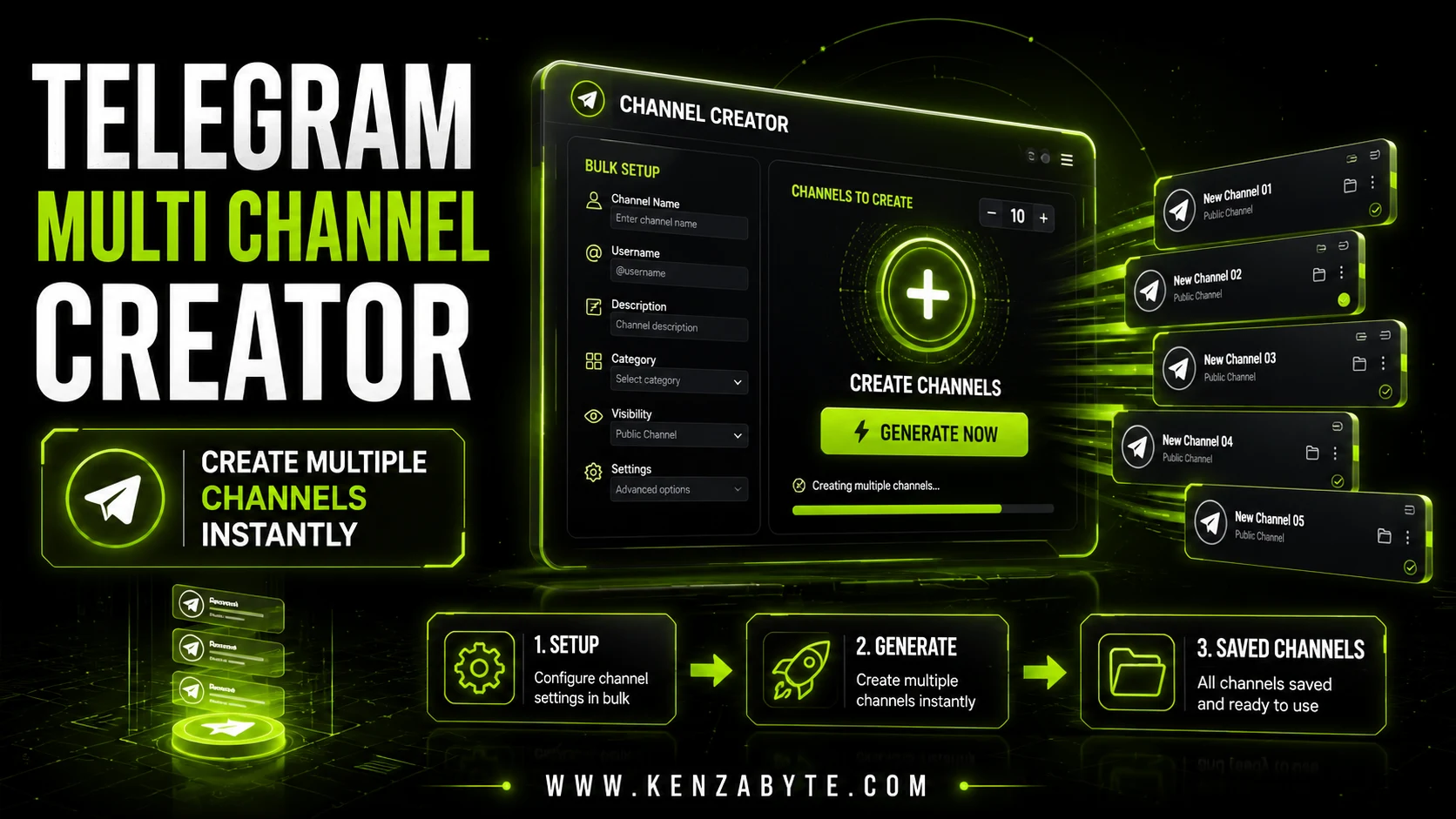 Channel Toogle Bulk Telegram Channel Creator - Stop Manual Creation